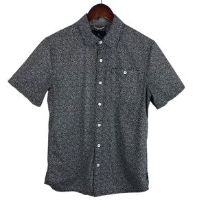 Roark | Black White Print Button Short Sleeve Shirt
